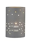 GILDE Deko Lampe Tischleuchte - Motiv: Häuser City - aus Porzellan grau - Fassung E 14, max 40 Watt...