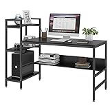 Dripex Holz Schreibtisch mit Ablage Computertisch, PC-Tisch Bürotisch Officetisch Stabile...