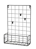 HAB & GUT -CR201- Wandgitter schwarz Regal mit Korb DIY Metall Gitter Fotowand Dekoration Pinnwand...