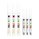6 Stück Set für Auto und Motorrad, Fugenstift für,Reifenstift Weiß Wasserfest, Edding...