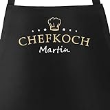 SpecialMe® Küchen-Schürze eigener Name Schriftzug Chefkoch individualisierbar Kochschürze...