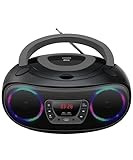 Denver TCL212BT Radio mit Bluetooth, Bluetooth Radio mit Lichteffekte, Tragbarer CD player, AUX,...