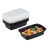 Relaxdays Meal Prep, 10er Set, 1 Fach, 1000 ml, mikrowellengeeignet, auslaufsicher, Food-Box,...