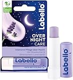 LABELLO Overnight Care Lippenpflegestift, Lippenpflege mit Sheabutter & ätherischem Lavendelöl...