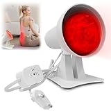 Gobesty Rotlichtlampe, 150W Infrarotlampe, Rotlichtlampe Wärmelampe mit Zeitschaltuhr und...