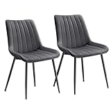 SONGMICS Esszimmerstuhl 2er Set, Küchenstuhl, Samt,Polsterstuhl, bis 120 kg belastbar, Stahlbeine,...