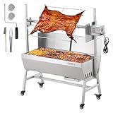VEVOR Lammgrill, Spanferkelgrill, Spießbratengrill, 61 kg rollbarer BBQ-Holzkohle-Spießgrill für...