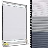 WOLTU Wabenplissee ohne Bohren Verdunklung Thermo Doppelplissee Klemmfix Zweifarbig 80x130cm...