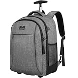 MATEIN Schulrucksack mit Rollen, Business Trolley Leicht Handgepäck Flugzeug Reiserucksack Herren...