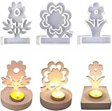 3 PCS Blumen Form Silikonformen, Silikonform Kerzenständer, DIY Harz Form Kerzenhalter, für...