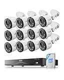 ZOSI 4K PoE Überwachungskamera Set Aussen, 16CH 4TB NVR mit 12X 8MP IP Bullet Kameras, KI...