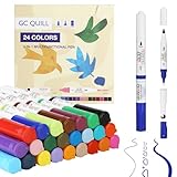 GC QUILL Curve Textmarkers- 24 Farben 3 Tip Curve Stifte- Diverse Roller Stempelform, Pinselspitze,...