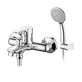 GRIFEMA PORTO-G13003 | Badewannenarmatur - Wannenbatterie mit Brauseschlauch, Handbrause mit 5...