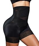 Falorda Damen Shapewear Bauchkontrolle Body Shaper Shorts Hochtailliert Schlankmachend Po-Lifter...