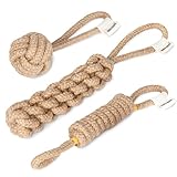 Rudelkönig Hundespielzeug Seil - 3er Set Zerrspielzeug Hund - Hundeseil aus 100% natürlicher...