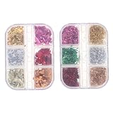 CLISPEED 2 Boxen Metallic Nagelfolie Holographische Bunte Aluminiumfolie Nagelglitzer Flakes Silber...