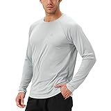 NAVISKIN Herren Raglan-Langarmshirt UPF 50+ atmungsaktives Outdoor-Shirt Skincare T-Shirt Hellgrau...