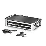 ROMMELSBACHER RCC 1500 Raclette-Grill (extra langes Kabel (2m), Tischgrill für 8 Personen, gerippte...