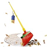 Krallenbesen Set 30 cm Holz mit Teleskopstiel gebogenen Borsten Gartenbesen Straßenbesen Kehrbesen...