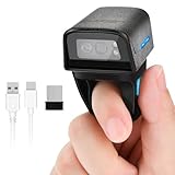 JRHC 1D 2D Bluetooth tragbarer Ring Barcode Scanner, tragbarer Mini Barcode-Barcode-Leser mit...