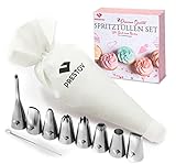 PRESTOV Spritzbeutel Mit Tüllen Deutsche Qualität - 8 Tüllen für Spritzbeutel - 35 cm...