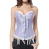 Unterrock Dirndl Boned Embroidered Top Plus Size Bauch Weg Unterwäsche (Blue, M)