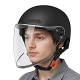 Halbhelm - Motorradhelme | Sonnenschutz Für Offenes Gesicht, Retro-Schnellverschluss-Design |...