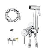 Ibergrif M22004 Unterputzarmatur für WC & Bidet – Warm-/Kaltwasser, mit Handbrause, Wandhalterung...