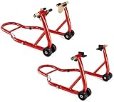STTKW MONTAGESTÄNDER SET RicambiWeiss Motorradständer Motorradheber Universal Racing Red