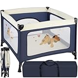 tectake® Laufstall Baby faltbar, Reisebett Kinder, Babybett und Laufgitter Baby in einem,...