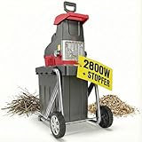 ONBEST Häcksler Garten – 2800 Watt Motor – 44 mm Schnittkapazität – 60 Liter Auffangbox –...