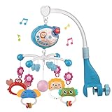 AmyBenton Baby Crib Mobile Babybett mit Musik und Lichtern, Babymobile für Bett mit Timing-Funktion...