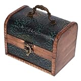 JECOMPRIS Vintage Holz Schmuckschatulle Mittlere mit Blumenmotiv Geräumige Schmuckaufbewahrung für...