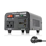 Yinleader 500W 230V bis 110V USA Spannungswandler Ringkern-Transformator 500VA - In: 110V oder 220V...