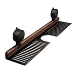 Badezimmer-Regal ohne Bohren, Walnussholz, mit Saugnapf für Waschbecken, Aufbewahrung, 40 cm,...