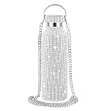 CLKE 750ml Diamond Water Bottle, Water Bottle with Diamond & Chain Double Layer Sparkly Water...