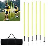 YRHome Slalomstangen Fussball Set 150cm Slalom Poles 6 Slalom Stangen mit Erdspieß Sprunghafte...