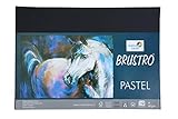 Brustro Künstler-Pastellpapier, 160 g/m², Größe A4, Schwarz, 2 Stück (insgesamt 24 Blatt),...