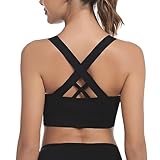 Leversic Sport BH Damen Push up, Sports Bra Ohne Bügel Sport BH Rückenfrei, mit Breiten Trägern...