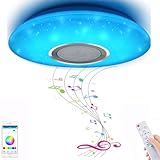 CASNIK 36W RGB LED Deckenleuchte Lampe mit Lautsprecher, Fernbedienung und APP-Steuerung Farbwechsel...