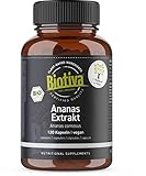 Biotiva Bio Ananas Extrakt 120 Kapseln - 500mg - Bromelain - natürliches Ananasenzym - vegan -...