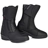 OZONE MOTO Rapid High Heel Lady Motorradstiefel Damen | PU Leder | Wasserdichte Hipora Membran | 7cm...