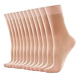 HA WA 12 Paar 20 DEN Damen Söckchen Seidenfein Socken，Pure Matt Transparent Nylon Feinsöckchen...