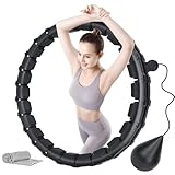 Zhailyn Fitness Hula Hoop Reifen Fitness mit 24 abnehmbaren Knoten und Gewichtsball, Massage Hula...