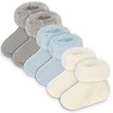 Belloxis Baby Socken 0-6 Monate Baby Geschenk Junge Mädchen Thermosocken Kuschelsocken...