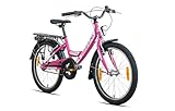 Rezzak 20 Zoll Kinderfahrrad Mädchenfahrrad City Bike Mit Rücktrittbremse RH 33 Pink Weiss Neu...