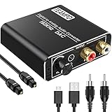 DA Wandler, TEAMPD 192KHz DAC Digital zu Analog Wandler Audio Konverter mit Lautstärkeregler, SPDIF...