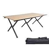 Grafner XXL Campingtisch in Holzoptik klappbar, 118 x 58 x 43 cm, niedrige Ausführung, kleines...