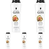 Gliss Shampoo Total Repair (250 ml), Haarshampoo mit flüssigem Keratin & Blüten-Nektar,...