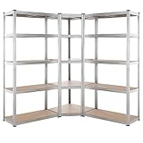 Monzana® 3er Set Schwerlastregal Eckregal 2625 kg 15 MDF-Platten Regal Lagerregal Kellerregal...